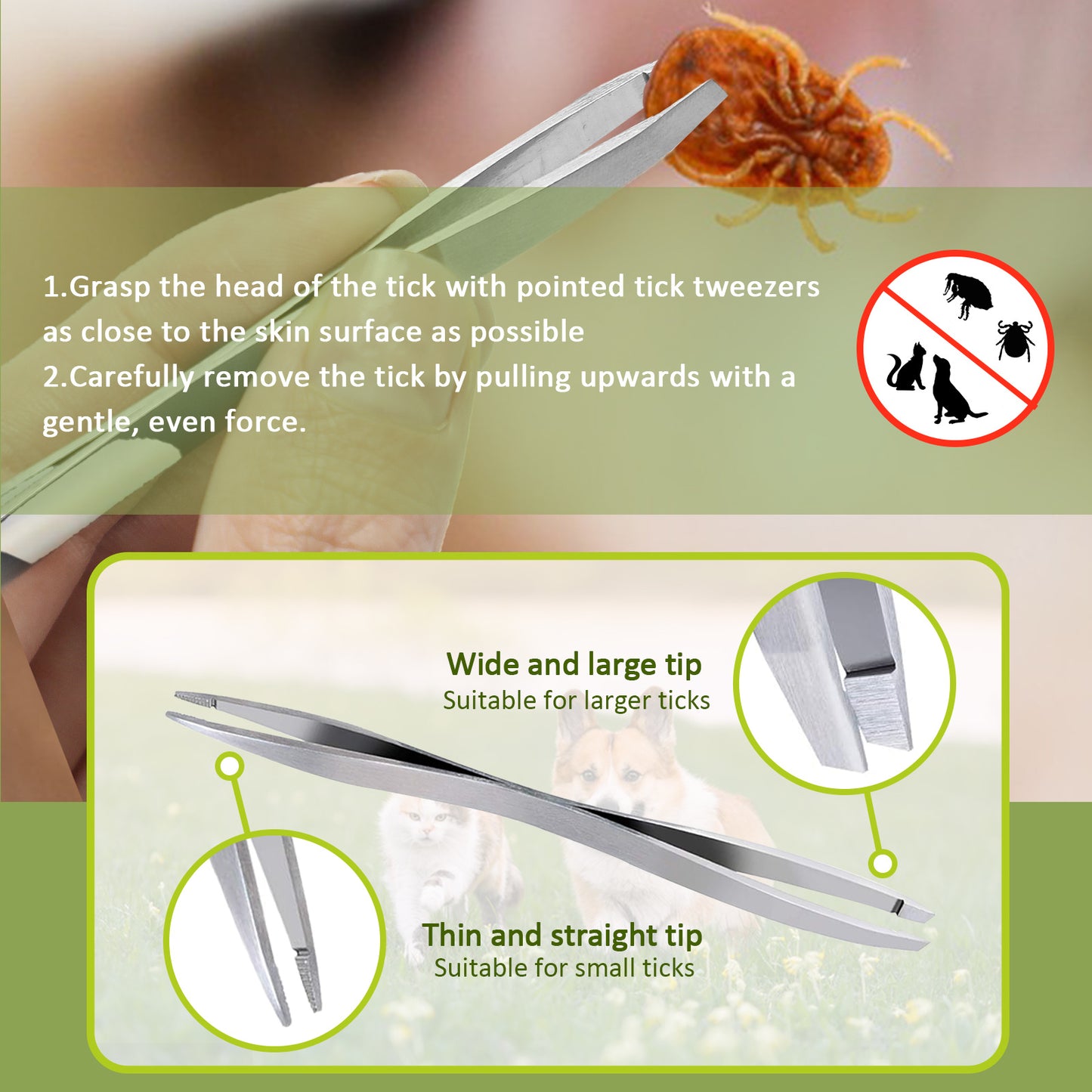 Tick Remover Tool For Dogs - Painlessly Tick Remover For Humans And Cats Pets, 3 Pcs