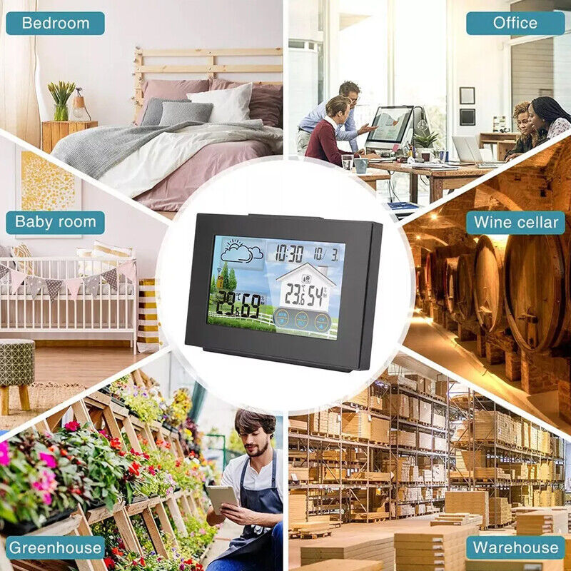 Wireless Weather Station Clock Digital Thermometer Temperature Indoor&Outdoor.