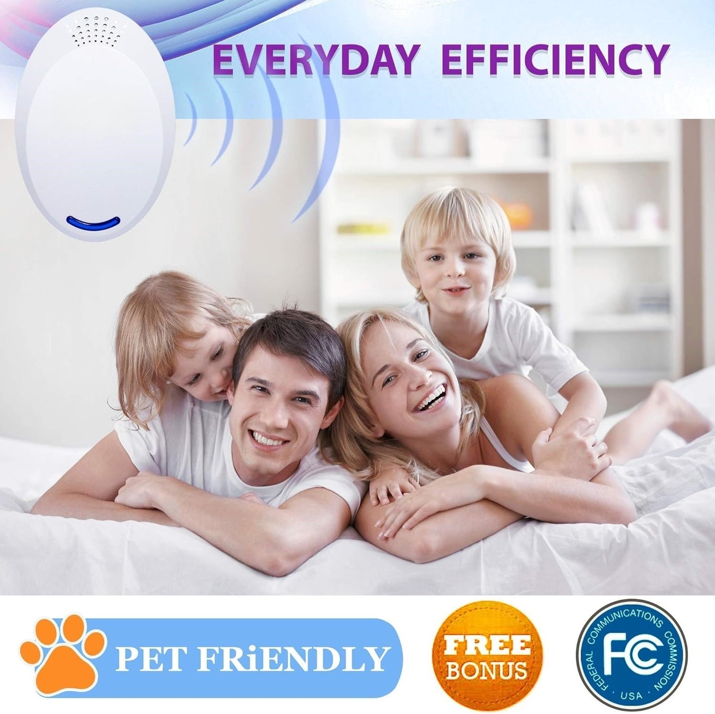 2 Pcs Ultrasonic Pest Control Repeller UK Plug-in Reject Rat Mouse Mice Spider