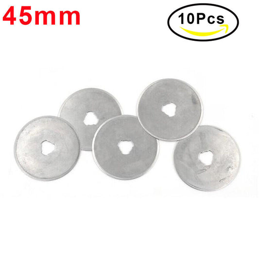 10PCS 45mm Rotary Cutter Replacement Blade Roller Cutter Blade Sewing Cutting A