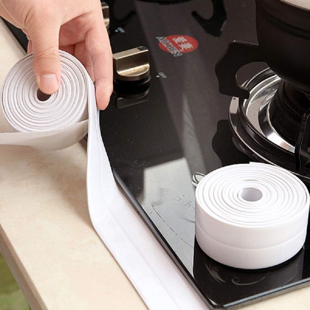 1-3X WATERPROOF SEALING TAPE ADVE WHITE BATHROOM KITCHEN LEAK PVC 22MM X 3.2MHESI