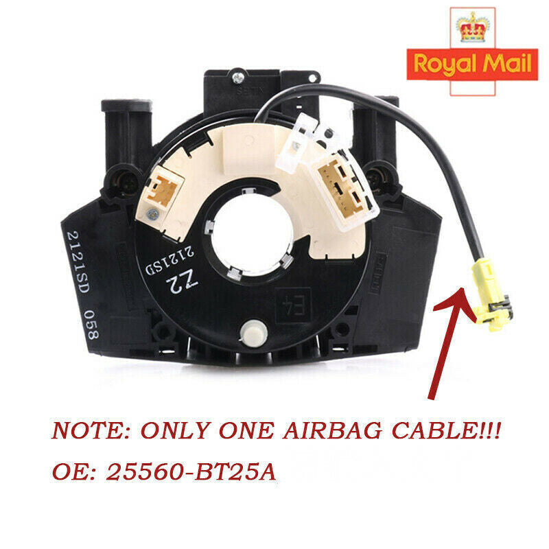 UK For  Qashqai Airbag Squib Clock Spring Sensor Spiral Cable 1 Plug 06-13
