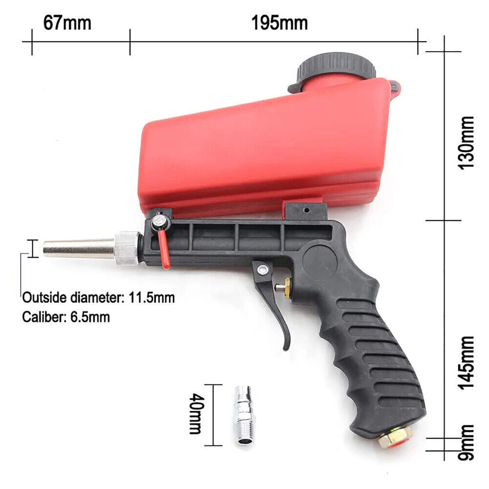 14  Air Portable Sandblasting Gun Hand Held Sand Blaster Shot Media Blasting UK