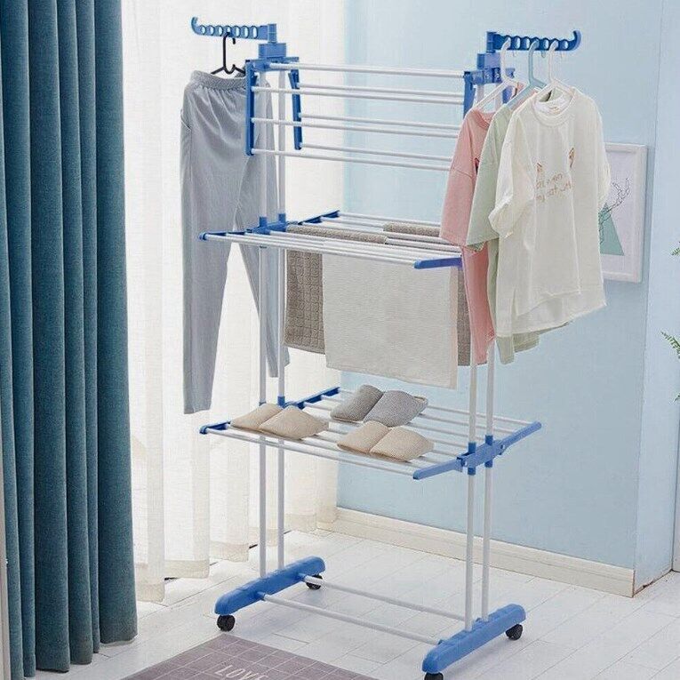 4 Tier Clothes Airer Dryer Rack Foldable Dry Rail Hanger Laundry Indoor Outdoor