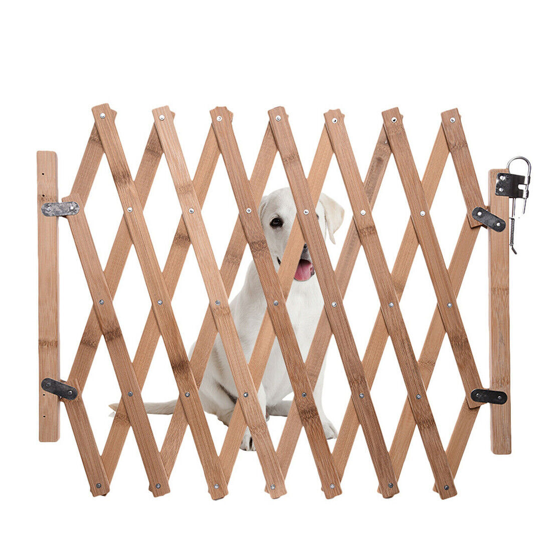 Baby Safety Fence Expanding Portable Wooden Pet Dog Freestanding Trellis Gate UK