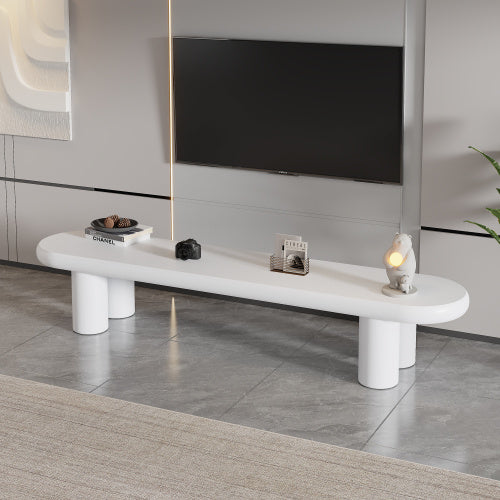 White Painted TV Stand Cabinet For TV Up To 70 Inch, TV Unit TV Console Table, Wooden Entertainment Center For Living Room, Dining Room, Bedroom