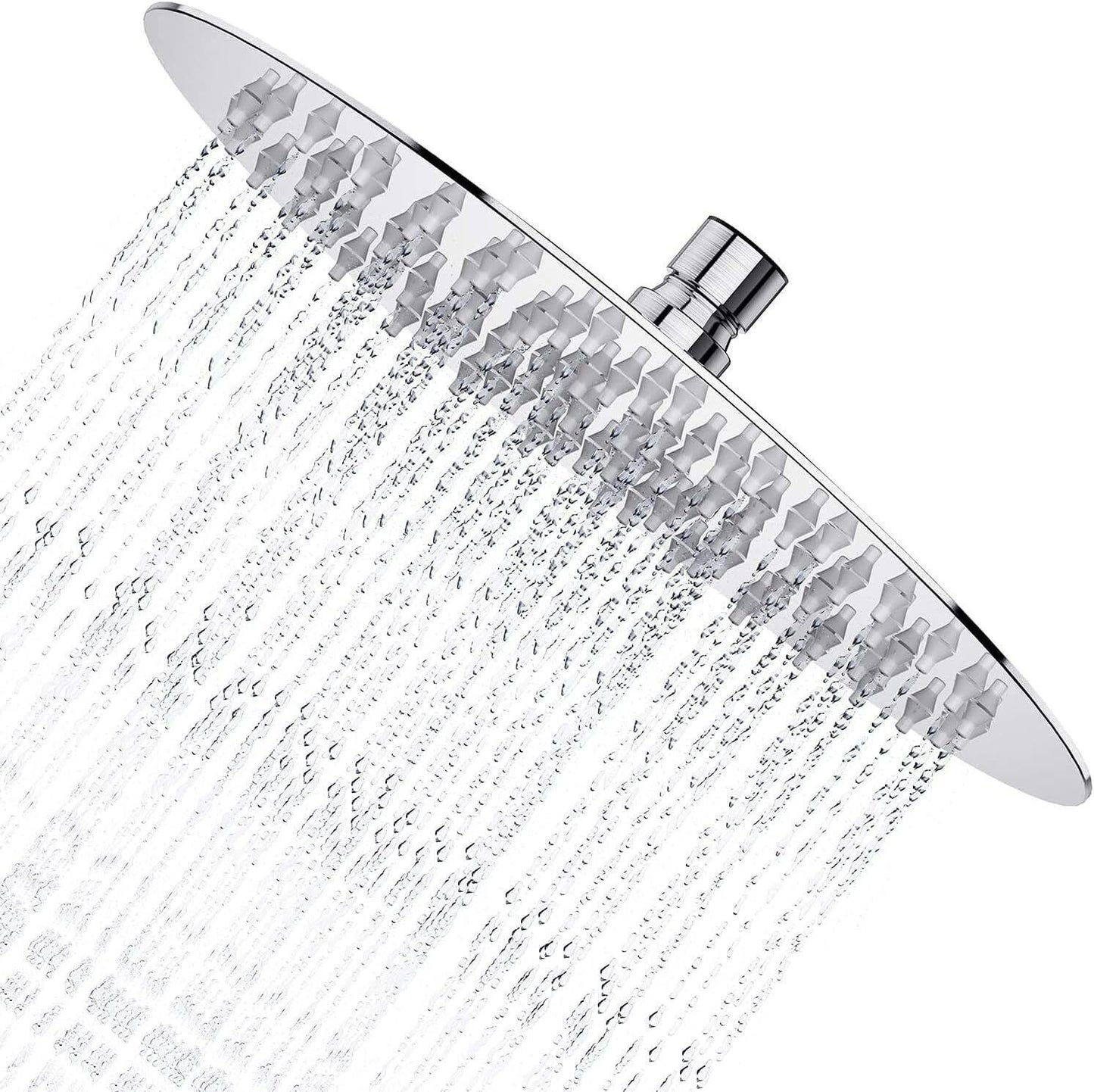 8 Round Shower Head Chrome Stainless Steel Rainfall Overhead Bathroom Large UK