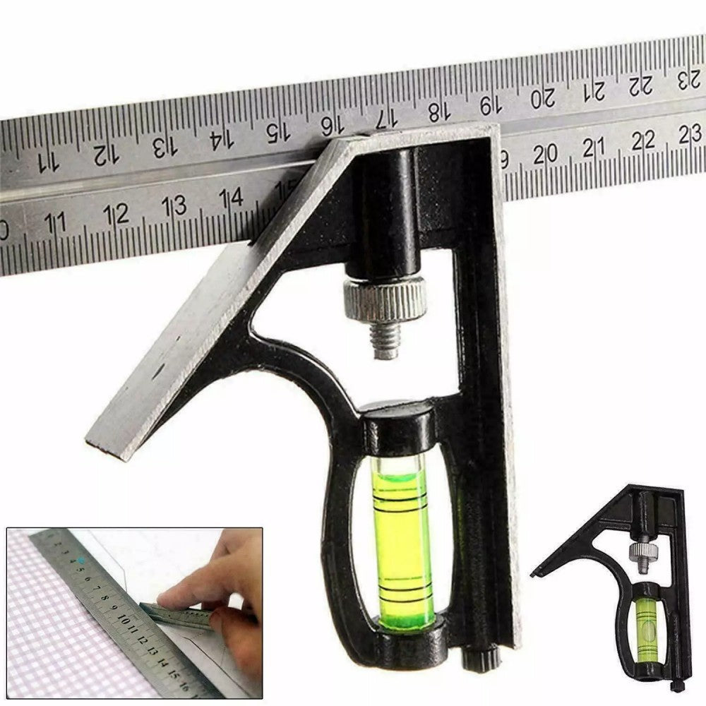 300mm 12  Adjustable Engineers Combination Try Square Set Right Angle Ruler UK
