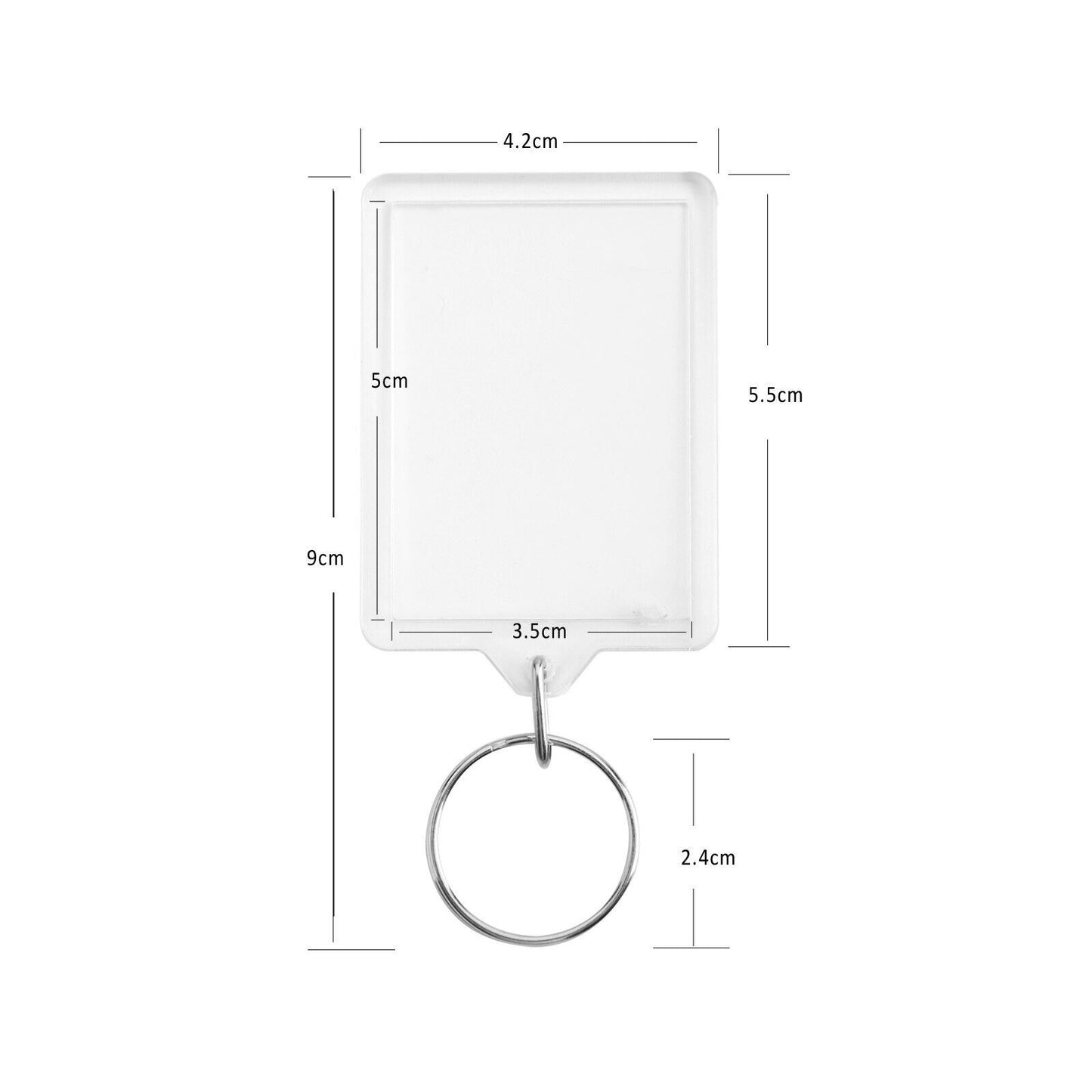 Blank Keyring Acrylic Plastic Passport Photo Key Rings Craft Picture