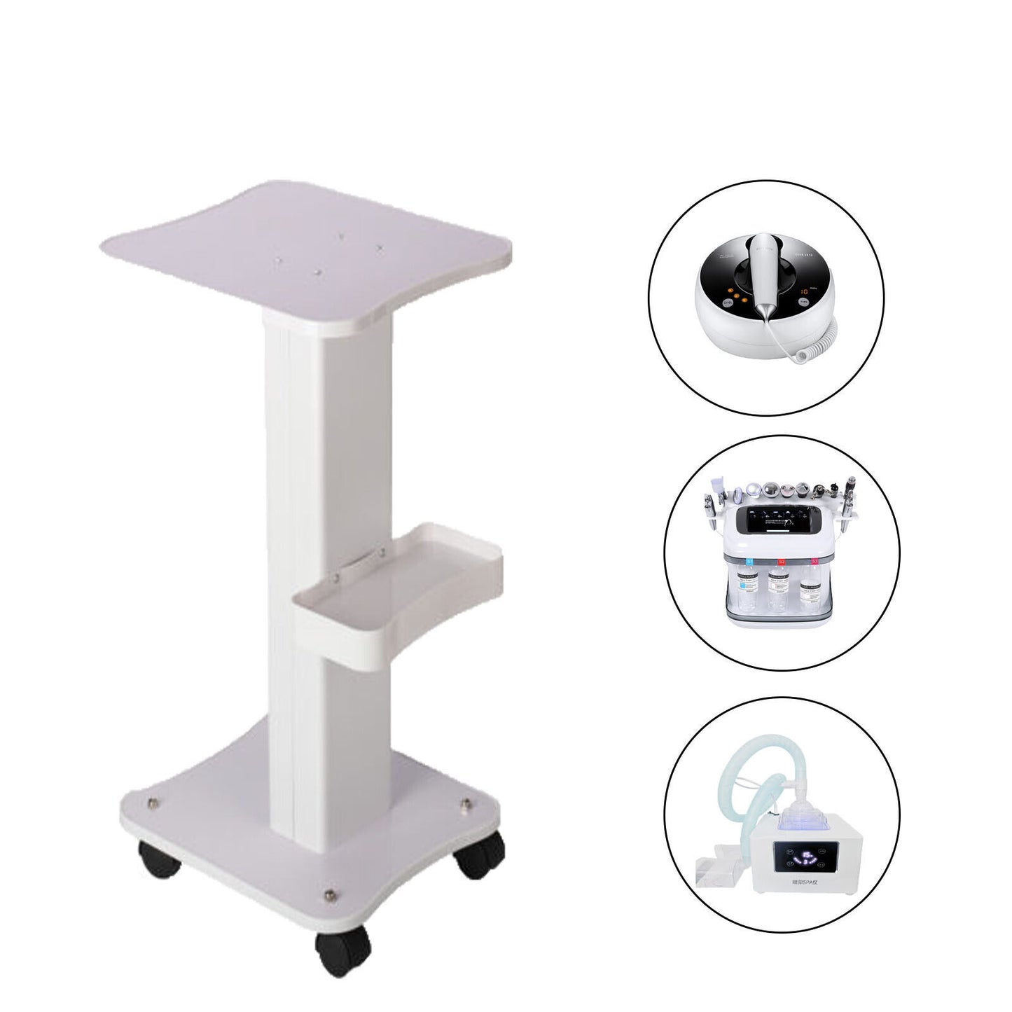 Heavy White Beauty Salon Trolley Stand SPA Salon Storage Cart Trolley UK