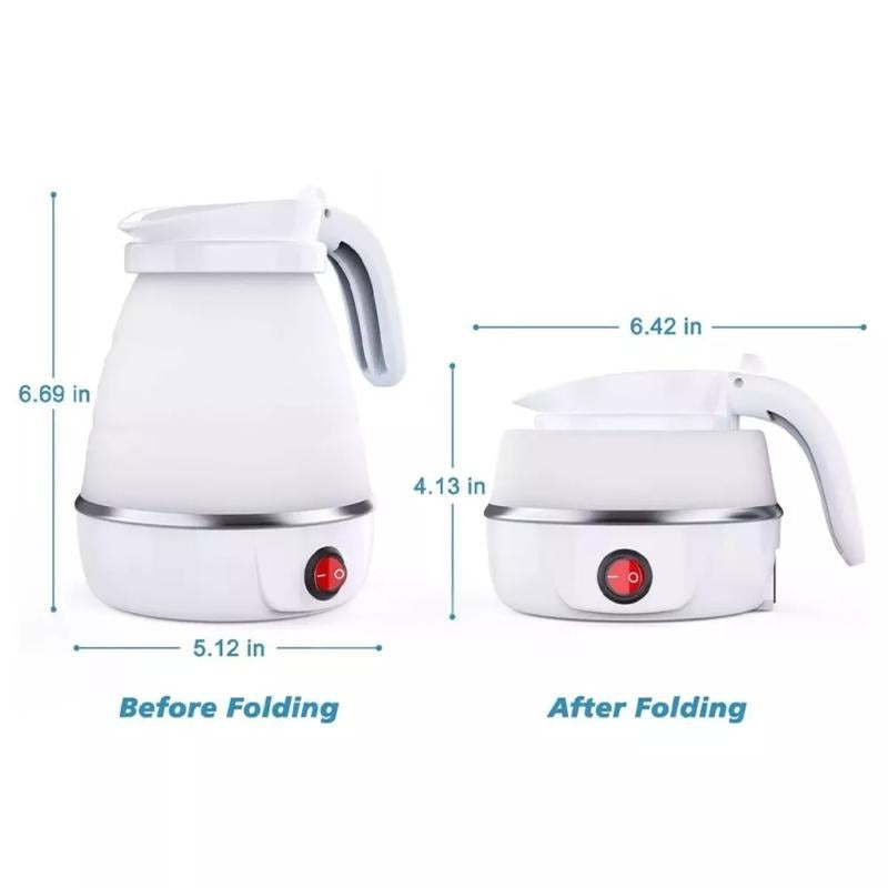 1pcs 600ML Collapsible Travel Electric Water Kettle Folding Camping Caravan Silicone