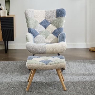 Rocking Chairs For Adults, Tteddy Rocking Chair Relaxing Recliner Chair With Solid Wood Legs High Back Lounge Chairs For Balcony Living Room Bedroom