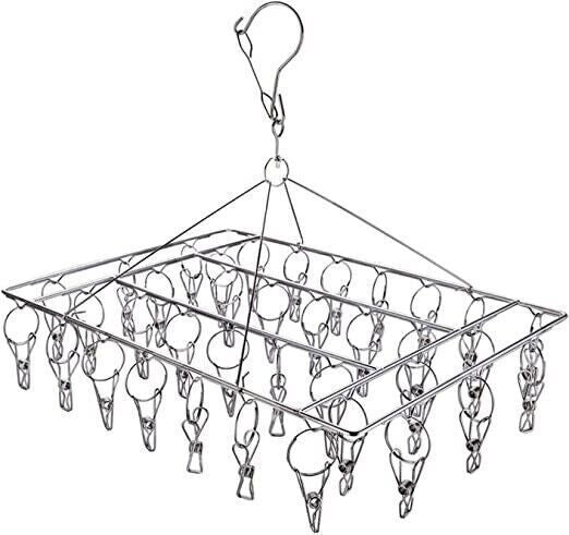 36 Thickened Clip Underwear Sock Hanger Laundry Airer Dryer Rack StainlessSteel