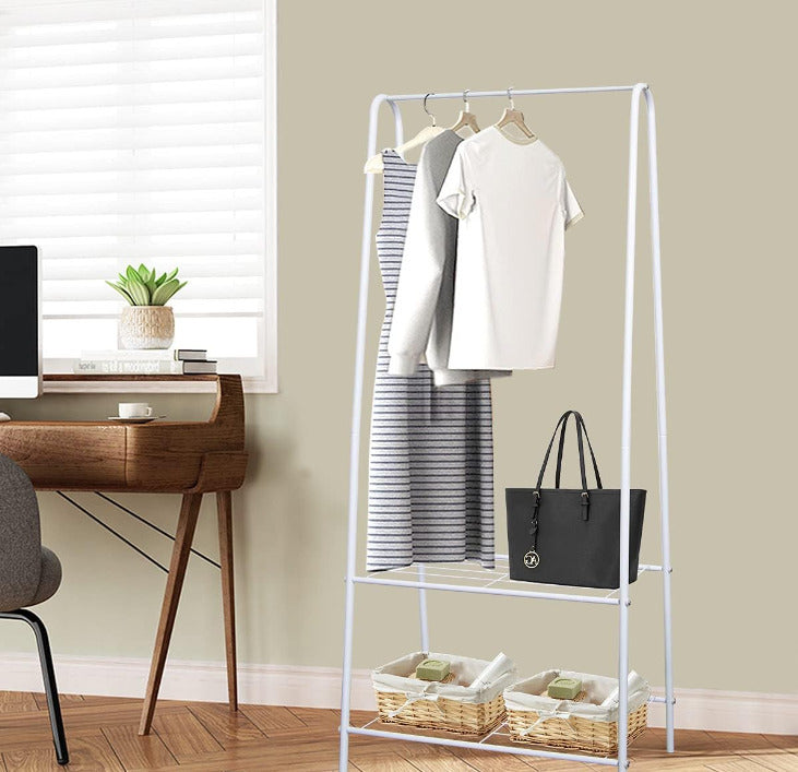 Heavy Duty Metal Clothes Rod Shoe Storage Clothing Rack Hanging Display Rack