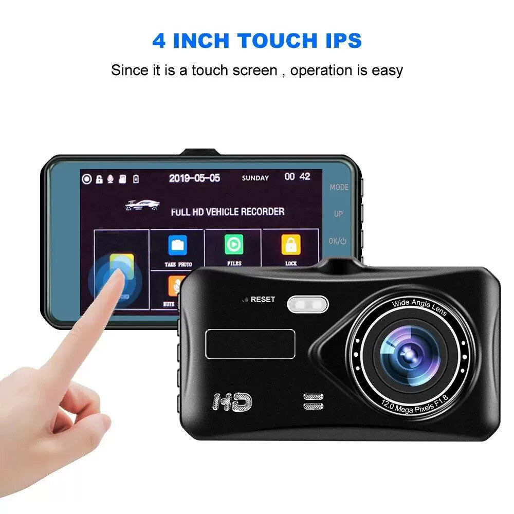 Dashcam Pro DUAL REAR Car Camera  Wide Angle 1080p With 32GB SD Card
