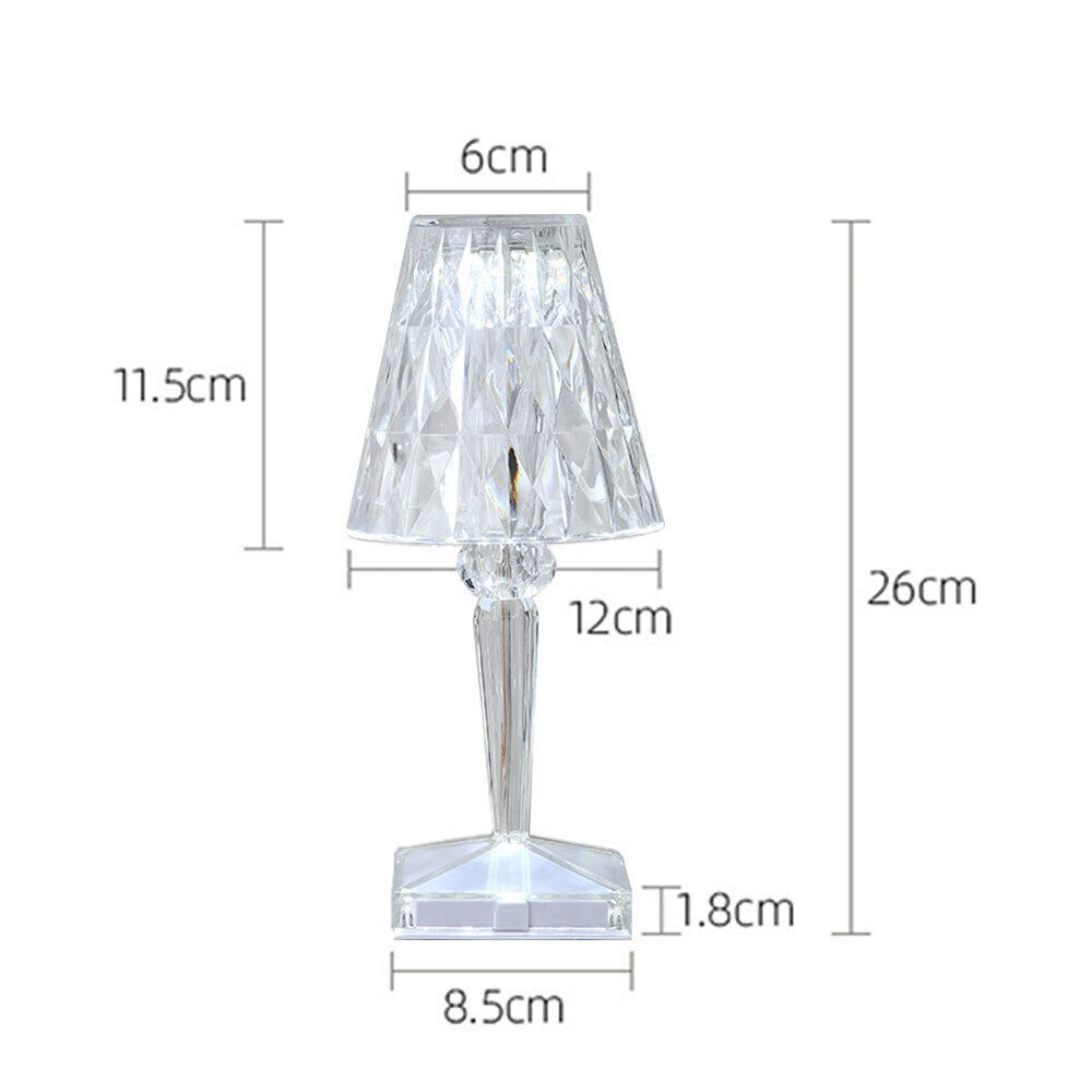 RGB LED Crystal Table Lamp Diamond Rose Bar Night Light Touch Atmosphere Bedside