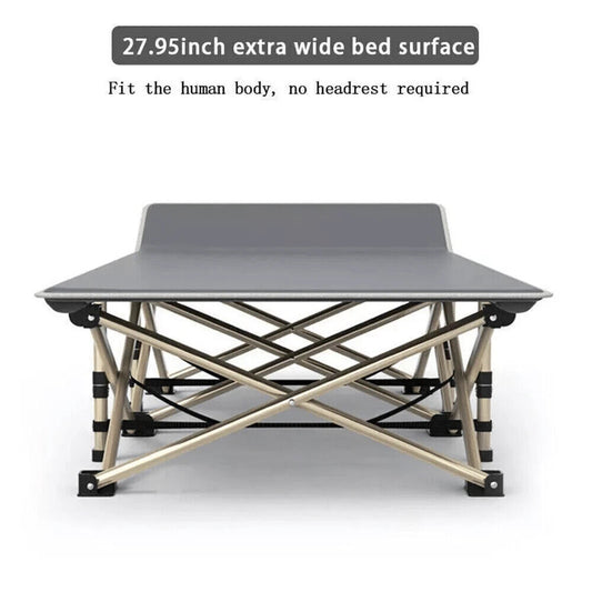 Heavy Duty Single Folding Bed With Bag Camping Travel Guest Lightweight UK