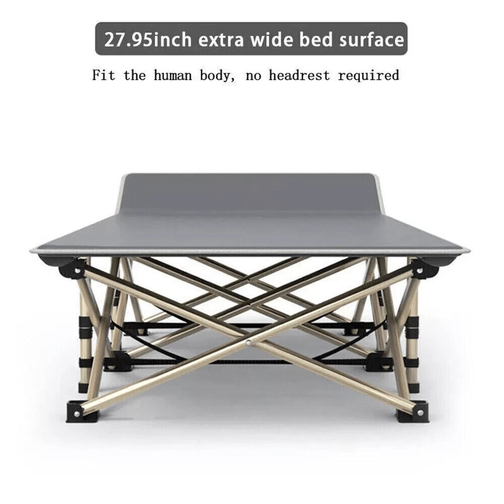 Heavy Duty Single Folding Bed With Bag Camping Travel Guest Lightweight UK