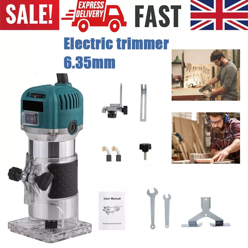 1200W 1-4 Electric Hand Trimmer Palm Router Woodworking Laminate Wood Laminator