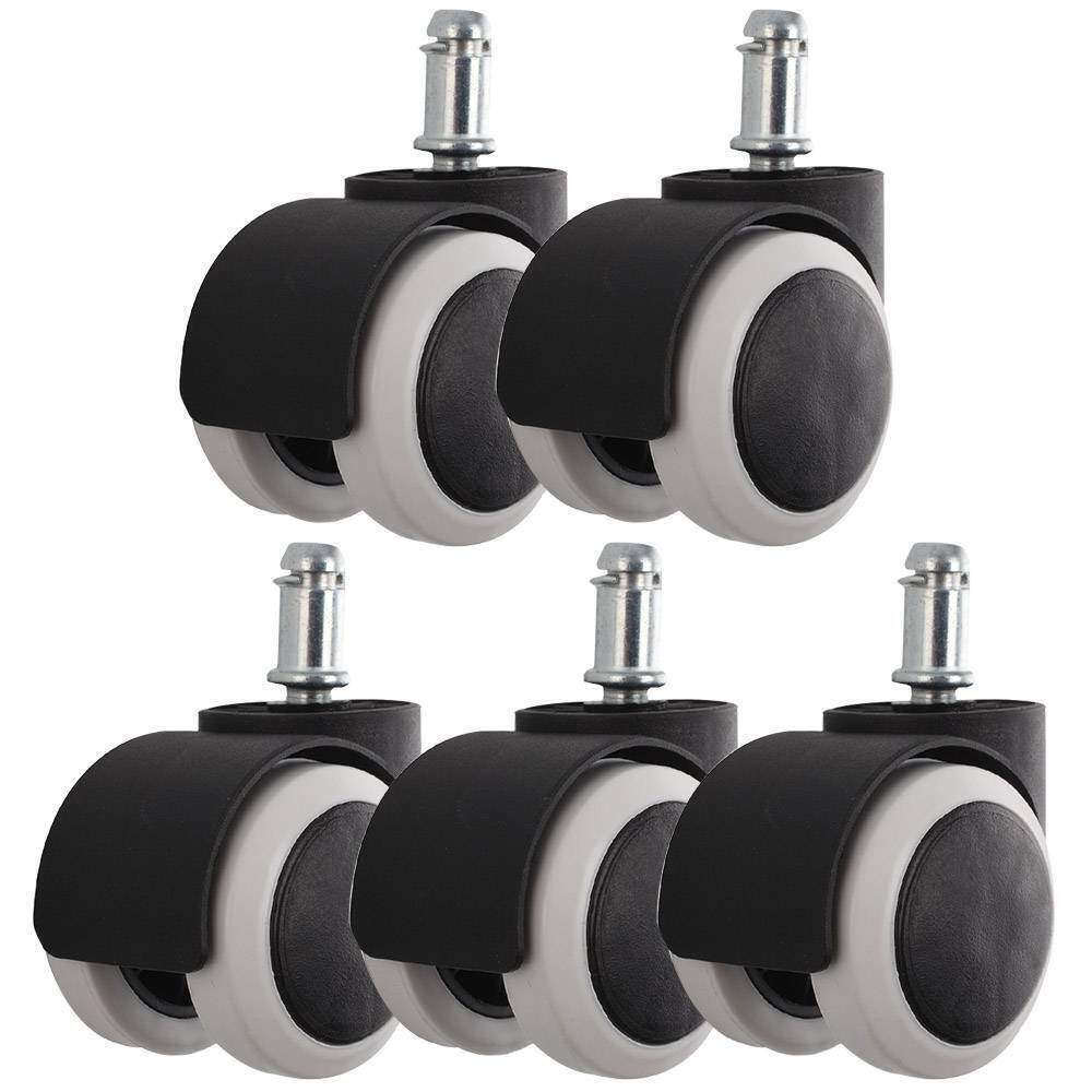 5x Soft Rubber Non Marking Castor Wheels 50mm 11mm Computer Office Chair Caster