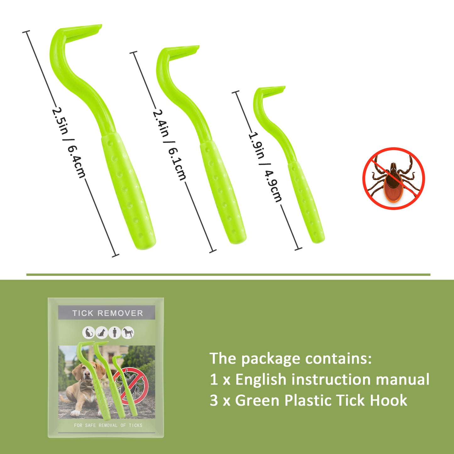 Tick Remover Tool For Dogs - Painlessly Tick Remover For Humans And Cats Pets, 3 Pcs
