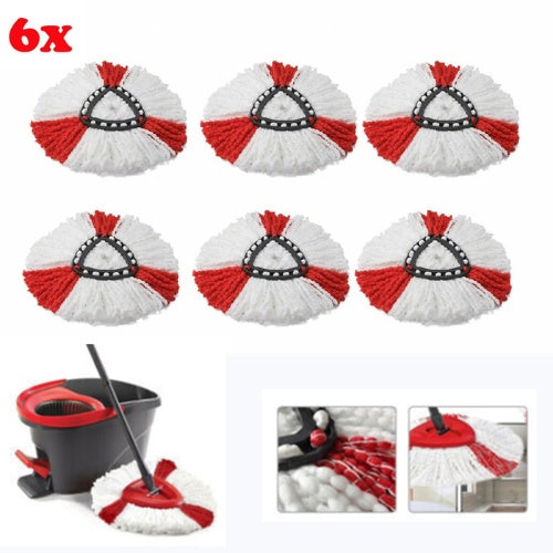 6x Replacement For Vileda Mop Heads Refill Turbo Microfibre Spin Mop Easy Wring