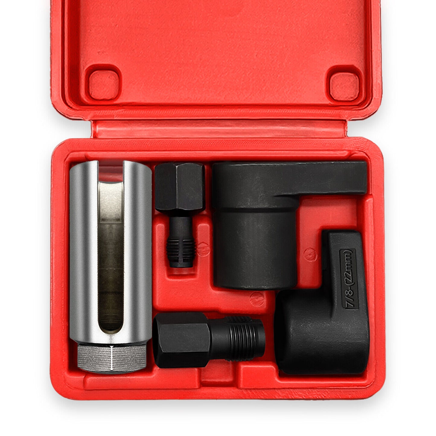 5Pcs 22mm Lambda Oxygen Sensor Socket Remove Set Kit Thread Chasers Tool W  Case