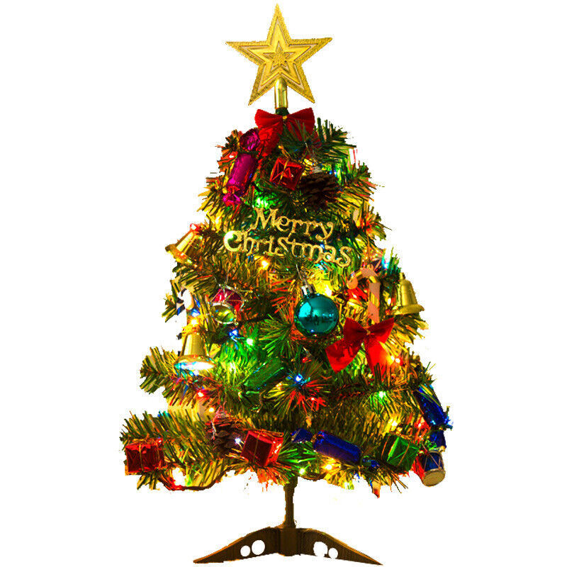 30  Long Tabletop Artificial Small Mini Christmas Tree W LED Lights Ornament