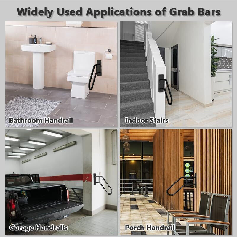 Heavy Duty Non-Slip Handrails For Outdoor 1-3 Step, Wall Mount Stair Hand Rails