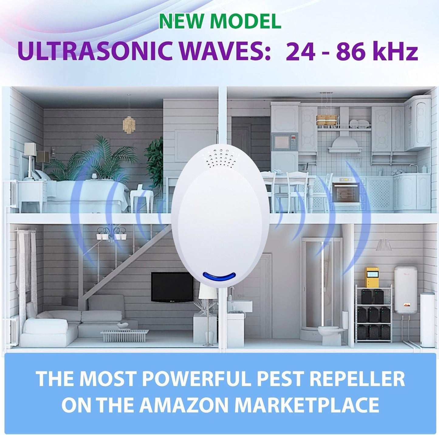 2 Pcs Ultrasonic Pest Control Repeller UK Plug-in Reject Rat Mouse Mice Spider