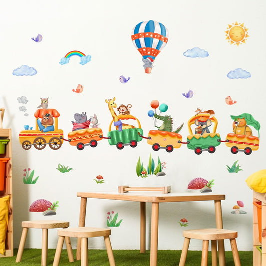 Wall Stickers Decals Animal Jungle Forest Train Kids Room Nursery Decor Peel & Stick