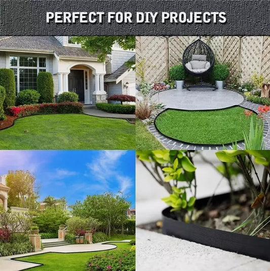 10m Lawn Edge Border With 50 Pegs Garden Edging For Paths Drives Flower Grass