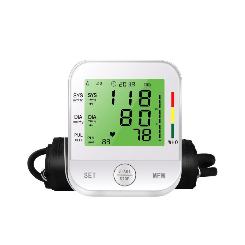 Home Arm Blood Pressure Monitor With Large Arm Cuff, Voice Announcement, Three-color Backlight And Large Display