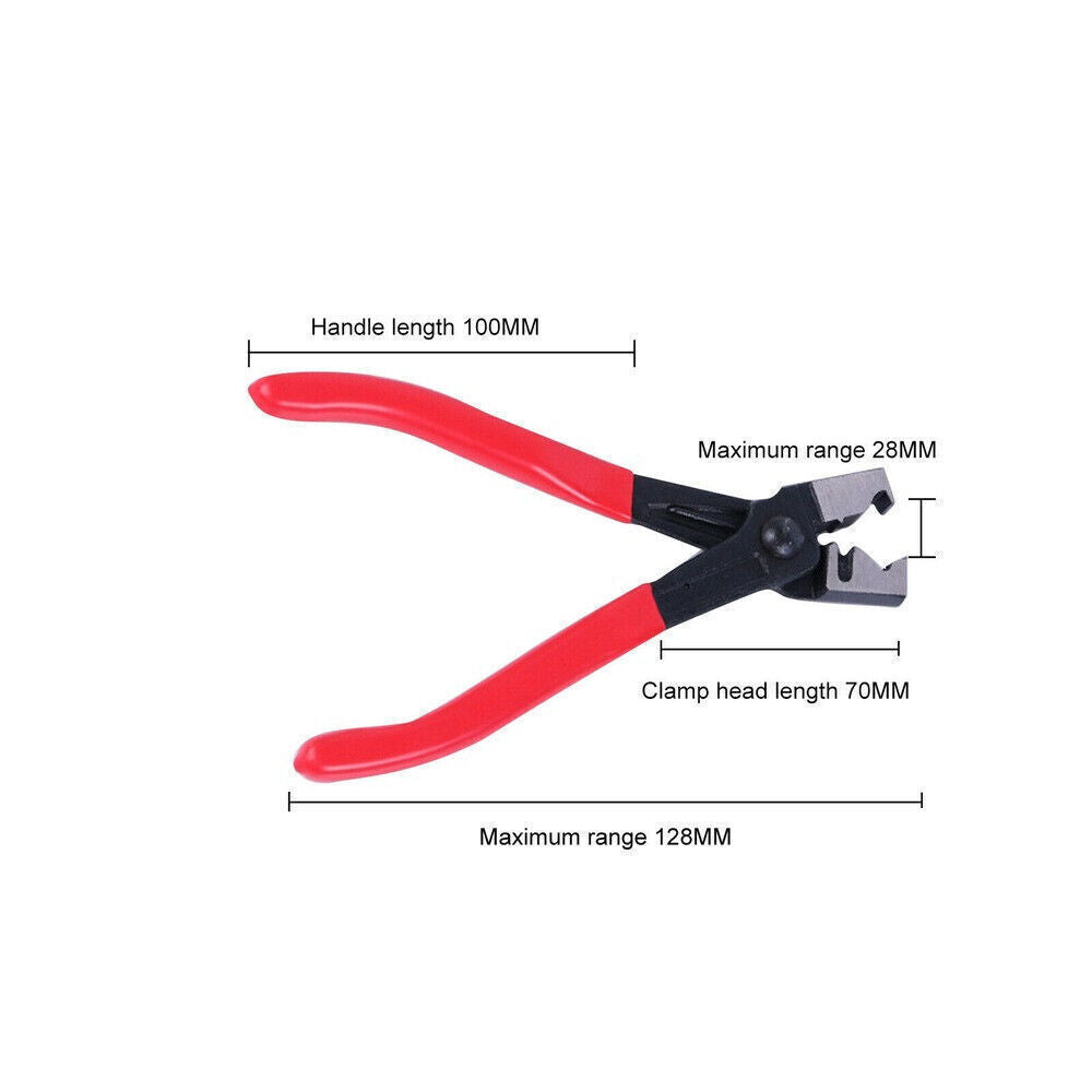 1pc Red Clicr-R Type Hose Clip Plier Practical Metal Collar Clamp Swivel Tool
