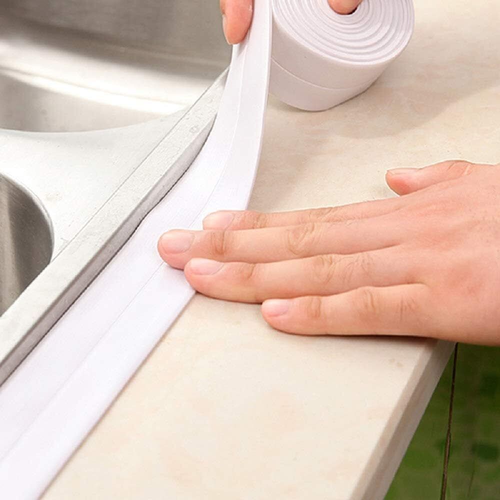 1-3X WATERPROOF SEALING TAPE ADVE WHITE BATHROOM KITCHEN LEAK PVC 22MM X 3.2MHESI
