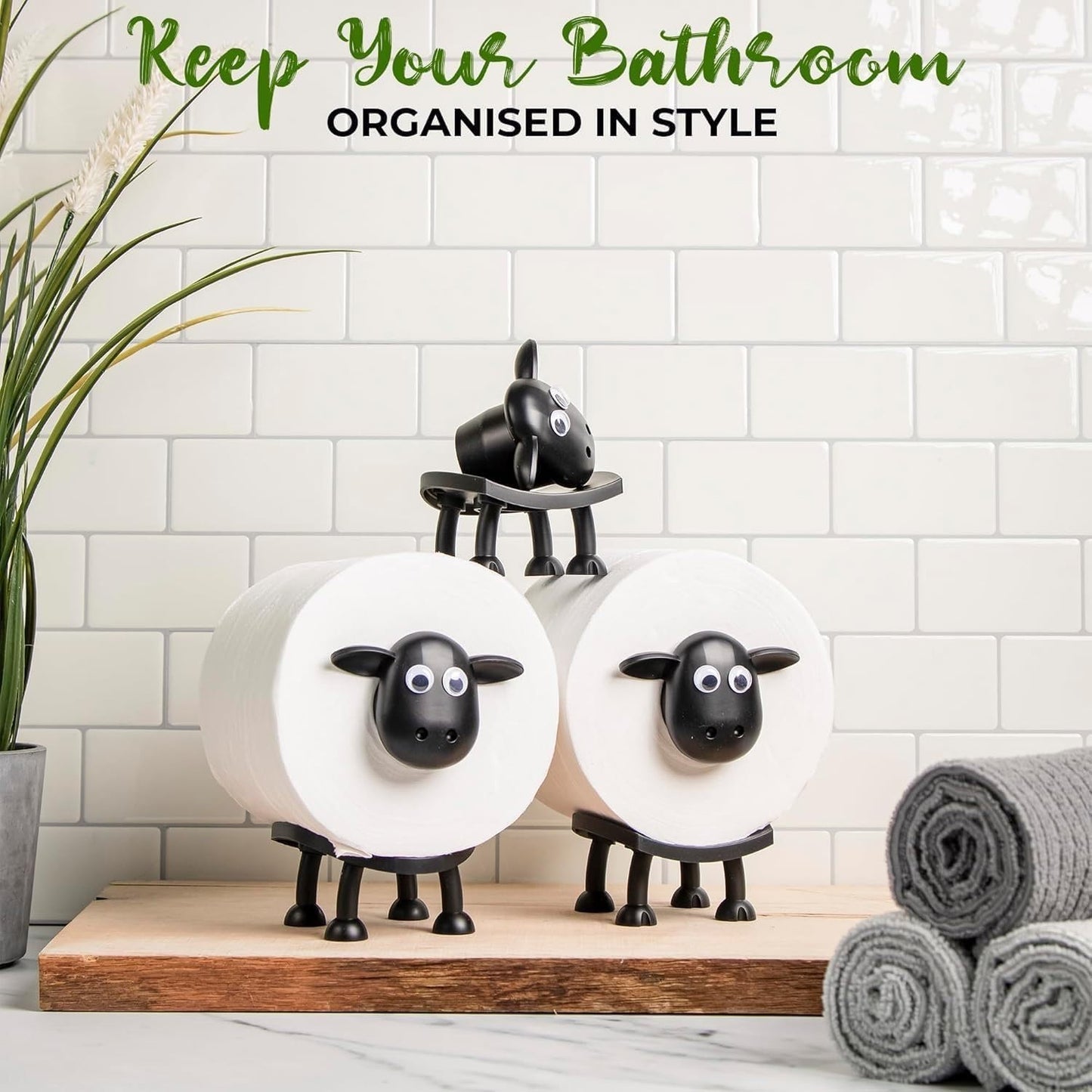 3Pcs FUNNY SHEEP TOILET PAPER HOLDER QUIRKY BATHROOM DECOR LOO ROLL STORAGE New