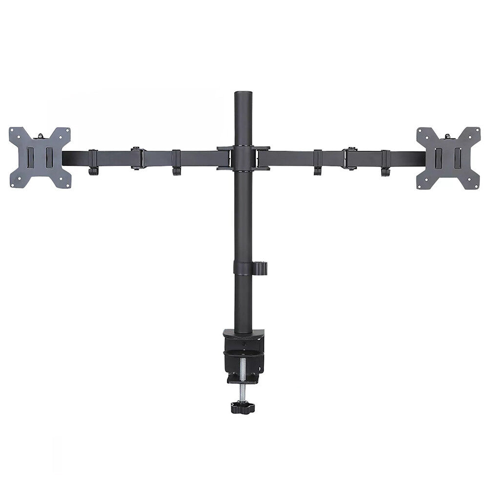 Double Dual Display Computer Screen Monitor Arm Mount Desk Stand LED CC